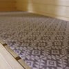 LOKO Sauna Seating Pad Harjumaa, linen and cotton sauna bench pad, inspired by Harju County mitten pattern, handmade in Estonia
