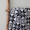 LOKO Sauna Towel Hiiumaa, 100% cotton terry sauna towel, inspired by traditional Hiiumaa mitten pattern, handmade in Estonia