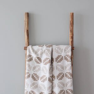 LOKO Big Sauna Towel Läänemaa, 100% cotton terry sauna towel, Estonian design, inspired by traditional Läänemaa mitten pattern