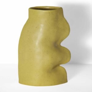 5mm Paper Fluxo Ceramic Vase Large Pistachio – handmade Portuguese ceramic vase with soft green glaze and flowing organic lines
