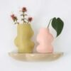 Fluxo Ceramic Vase Medium Pistachio by 5mm Paper – handmade Portuguese ceramic vase with flowing lines and soft green glaze