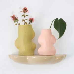 Fluxo Ceramic Vase Medium Pistachio by 5mm Paper – handmade Portuguese ceramic vase with flowing lines and soft green glaze