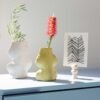 5mm Paper Fluxo Ceramic Vase Medium White – handmade Portuguese ceramic vase with flowing lines and minimalist design