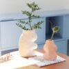 Fluxo Ceramic Vase Small Pink by 5mm Paper – handmade Portuguese ceramic vase with organic lines and soft pink glaze