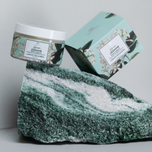 Magrada jasmine body cream with black elderberry extract, hydrating natural body lotion, vegan organic skincare, handmade in Estonia