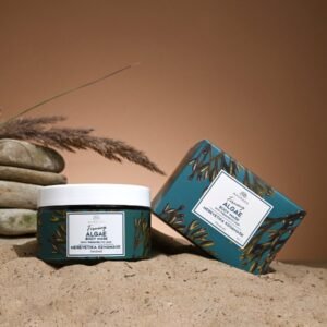 Firming algae body mask with therapeutic mud and cranberry extract, natural anti-cellulite body treatment, vegan organic skincare