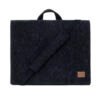 HJO portfelis – juodas NORDHALE HJO black felt briefcase for 15-inch laptop, handmade minimalist bag with shoulder strap