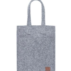 NNORDHALE HOF grey felt tote bag with laptop pocket, handmade minimalist everyday tote