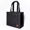 NORDHALE HOLM black felt office bag, handmade unisex work bag with laptop compartment