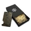 Pime Kõrb stone-design metal card holder with RFID blocking by Seif Design, minimalist slate stone card holder made in Estonia