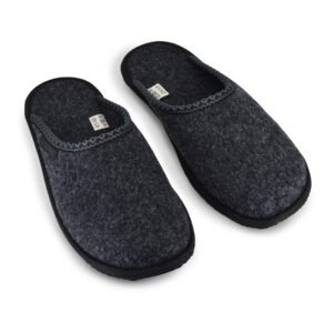 Alternative view of Natural Felt Slippers Mustja