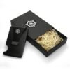 Lite black aluminium RFID card holder by Seif Design, minimalist metal card holder for up to 12 cards, made in Estonia