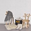 omaking wool felt basket dark grey cognac handmade nordic home storage