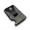 Tume Kask stone-design metal card holder with RFID blocking by Seif Design, minimalist slate stone card holder made in Estonia