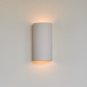 Ora Ceramic Wall Light CURVE – Extra Matte White Textured, handcrafted ceramic wall sconce with ultra-matte textured surface, minimalist design, made in Portugal