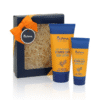 The gift set includes Nurme’s natural sea buckthorn-orange body milk (200 ml) and hand cream (50 ml)