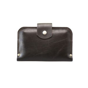 SATURDAY Wallet in chocolate brown leather by TOKS VISOKS, handmade wallet that opens wide with zip coin pocket, fits cash, cards and phone, made in Lithuania