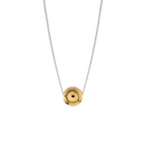 NO MORE Bubble Necklace – Gold, handcrafted sterling silver necklace with 24k gold plating and bubble pendant, made in Lithuania