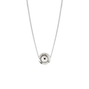 NO MORE Bubble Necklace – Silver, handcrafted sterling silver necklace with minimalist bubble pendant, made in Lithuania