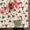 Winter Motive Golden Pine rectangular tablecloth, cotton blend with golden pine print, handmade in Europe