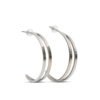 Lentsius Linea Earrings, handcrafted polished stainless steel minimalist earrings, sustainable jewellery made in Estonia