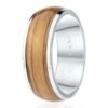 Leomani Ring Riona for Men, stainless steel and natural veneer men’s ring, European minimalist jewellery