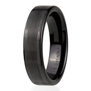 Leomani Ring Leiw for Men, black ceramic minimalist men’s ring, made in Europe