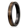Leomani Ring Rakau for Men, black ceramic and natural veneer men’s ring, minimalist European jewellery