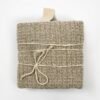 KOOSdisain big linen towel in textured grey, made from 100% pre-washed linen