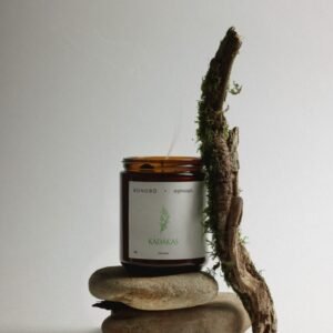Bonobo natural soy wax candle with juniper essential oil, handcrafted in Estonia, eco-friendly soy candle inspired by Estonian forests