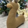handmade alpaca pillow 52 cm – llama wool soft toy pillow in brown and dark brown, Nordic handmade décor