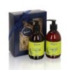 Nurme Natural Body Care Set Wild Lemongrass, natural shower gel and body lotion duo, citrus-scented skincare gift, handmade in Estonia