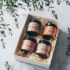 "Piece of Heaven" Gift Box Bonobo “Piece of Heaven” natural body scrub gift box, handmade in Estonia, includes four natural exfoliating body scrubs