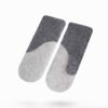 HERTTA Felted Wool Mittens in medium grey and lightest grey — handmade natural wool winter accessories with excellent insulation and water resistance