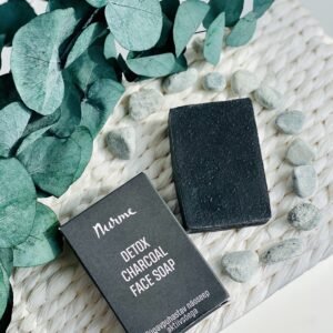 Nurme Facial Cleansing Bar, natural zero-waste face soap with goat’s milk and charcoal, handmade in Estonia