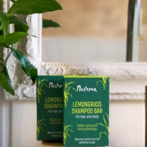 Nurme Lemongrass Shampoo Bar Sensitive Scalp, natural solid shampoo with lemongrass essential oil, handmade in Estonia