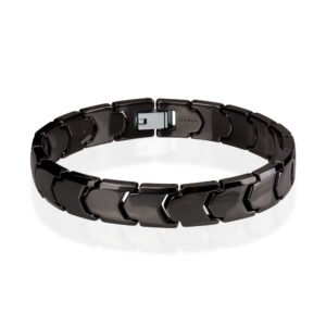 Leomani Gent Bracelet for Men, black ceramic men’s bracelet with stainless-steel clasp, minimalist European jewellery