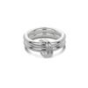 NO MORE Double Ring Silver, handcrafted sterling silver double ring, modern kinetic jewellery