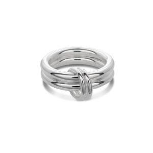 NO MORE Double Ring Silver, handcrafted sterling silver double ring, modern kinetic jewellery