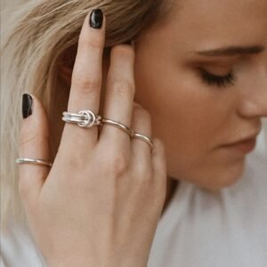 Alternative view of Double Ring - Silver