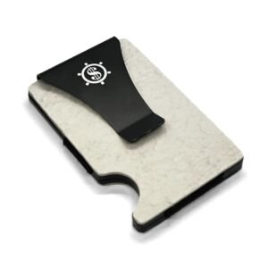 Soft Snow slate-design metal RFID card holder by Seif Design, minimalist stone-inspired card holder for up to 12 cards, made in Estonia