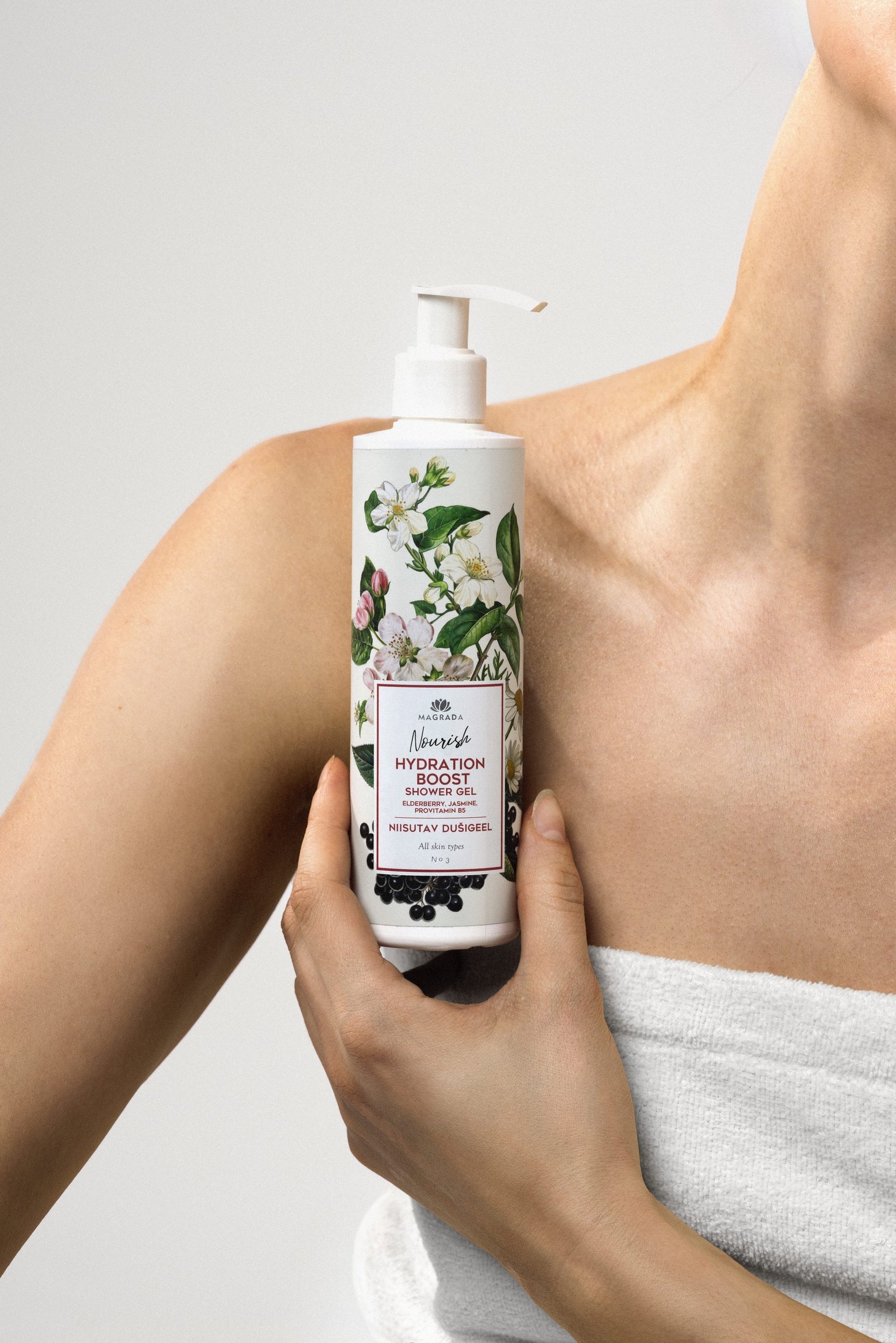 Moisturizing Shower Gel With Elderberry And Jasmine, 250 ml Moisturizing Shower Gel With Elderberry And Jasmine, 250 ml