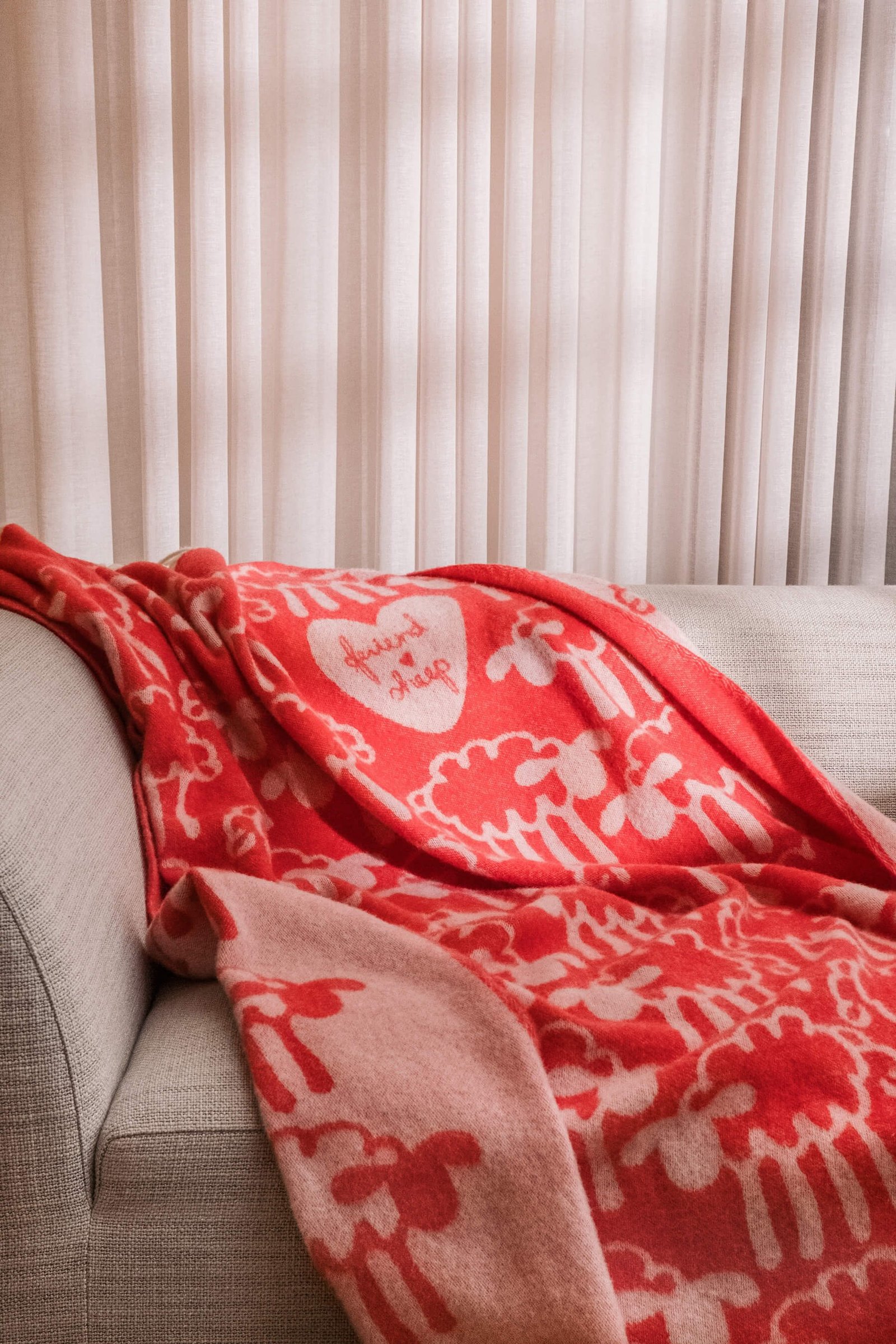 Friendsheep wool throw Red Friendsheep wool throw by Woolish