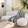 Grey Hera wool throw by Woolish