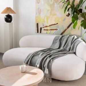Grey Hera wool throw by Woolish