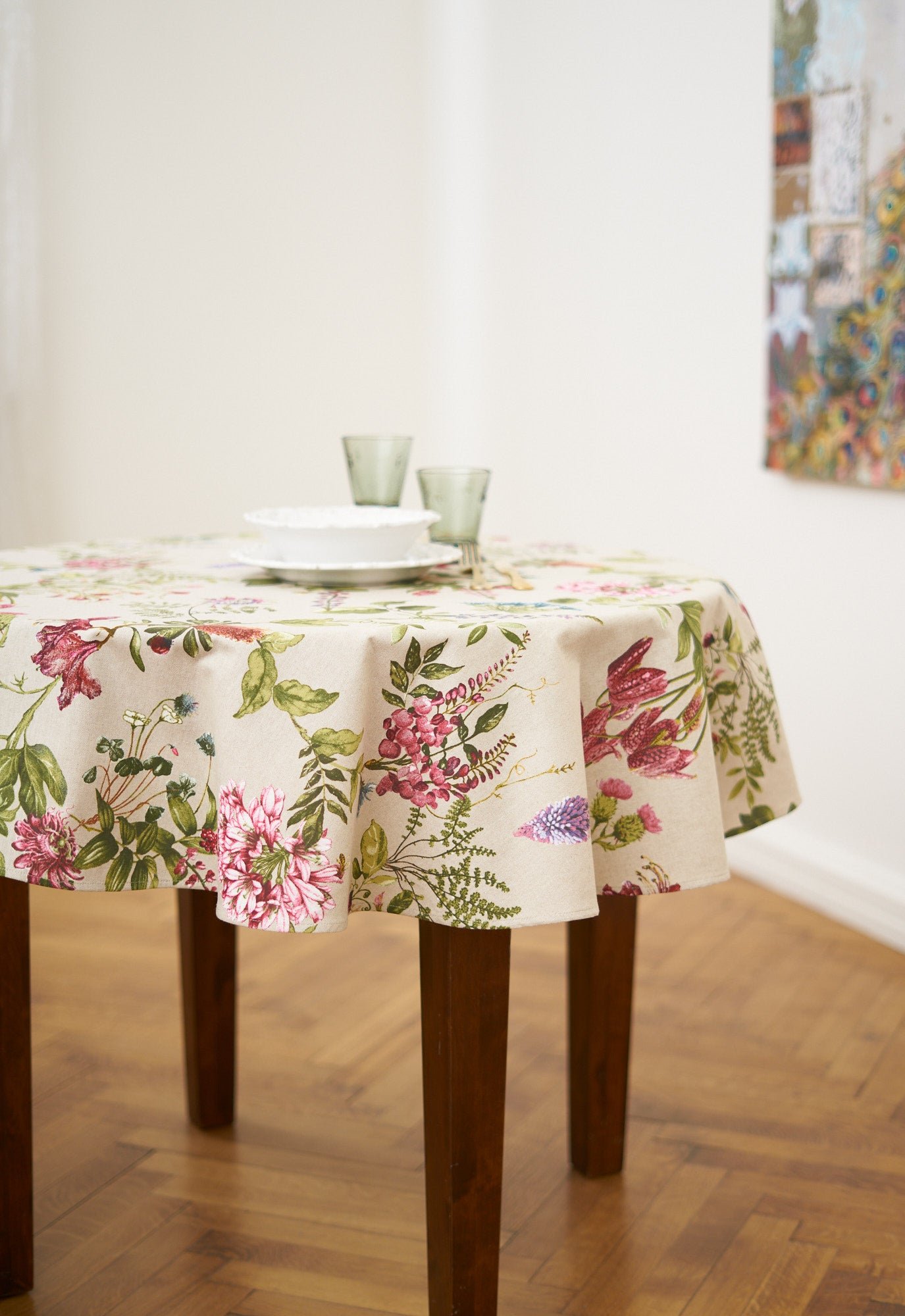 Round Floral Tablecloth - Botanico Botanico round floral tablecloth by Hortensias Home