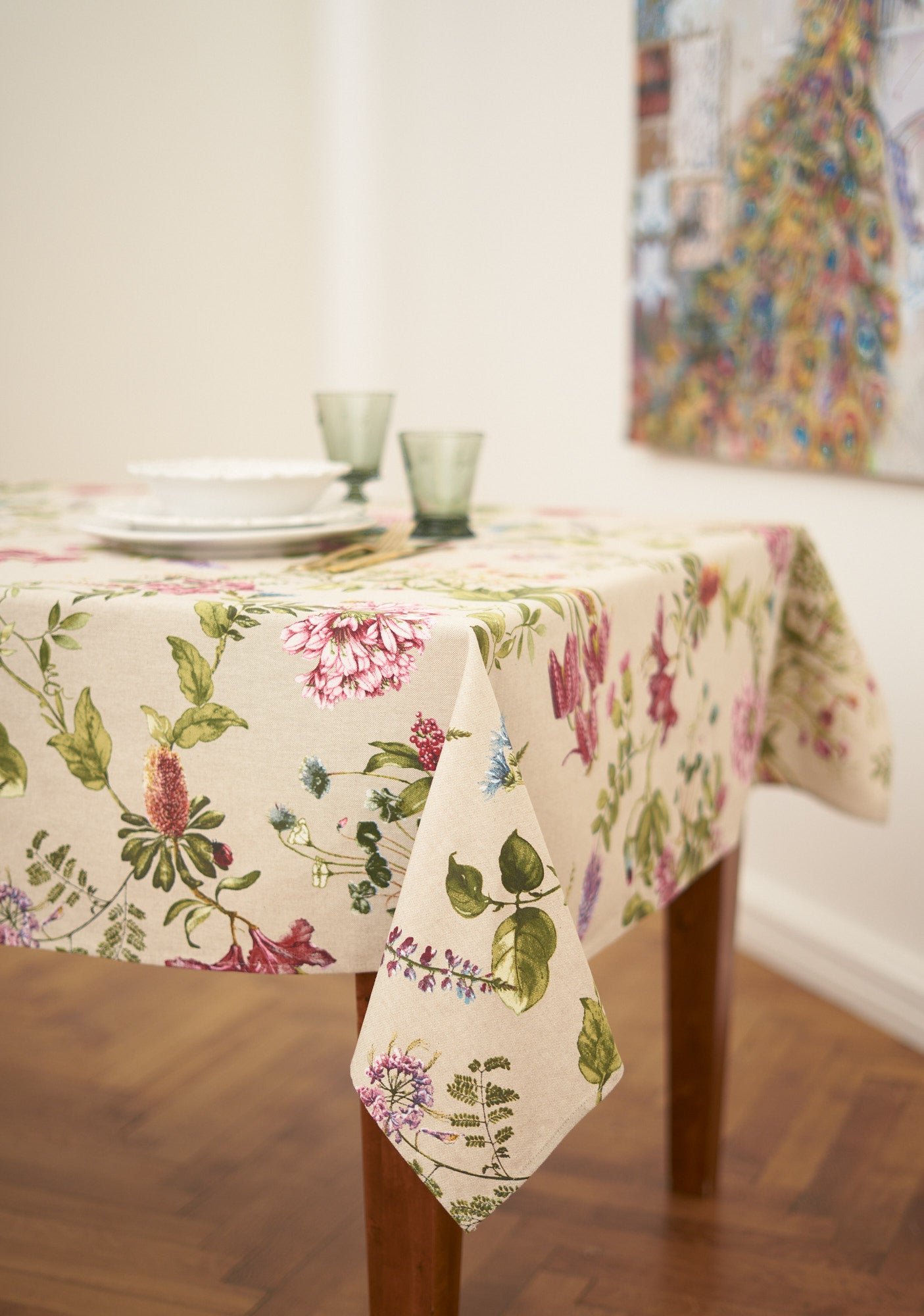 Rectangular Floral Tablecloth – Botanico Botanico rectangular floral tablecloth by Hortensias Home