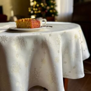 Round Tablecloth - Golden Snowfall
