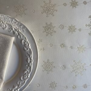 Round Tablecloth - Golden Snowfall Round Tablecloth - Golden Snowfall - Image 4